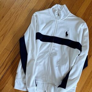 Ralph Lauren White and Navy Zip Track Jacket